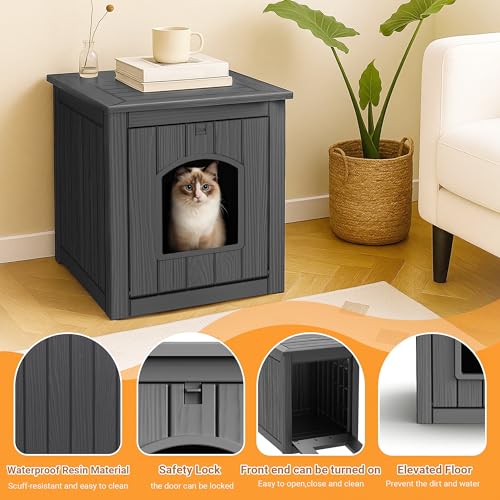 Weatherproof Resin Cat House F78530
