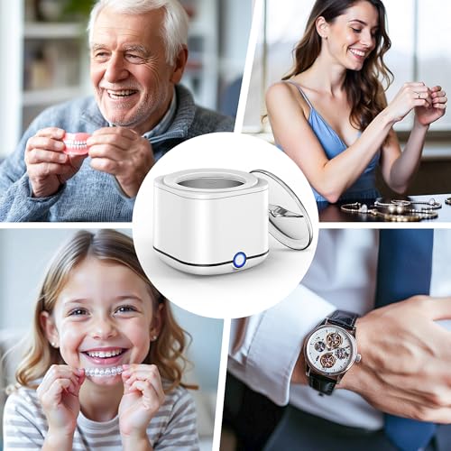 48kHz Ultrasonic Retainer Cleaner with 7.8OZ Dental Cleaning Pod V712