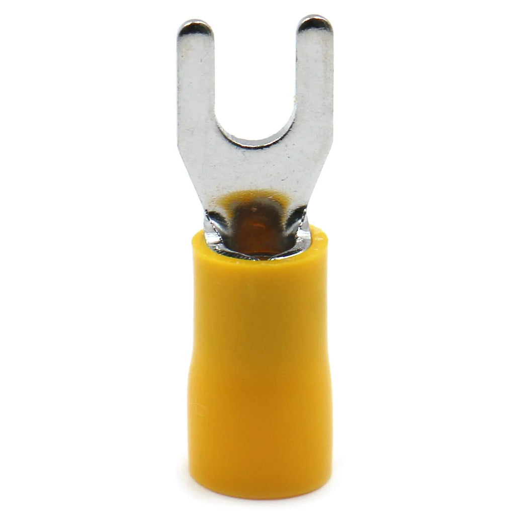 Insulated Fork Spade Wire Connector Electrical Crimp Terminal SV5.5-4 12-10 AWG Pack of 100 B6173