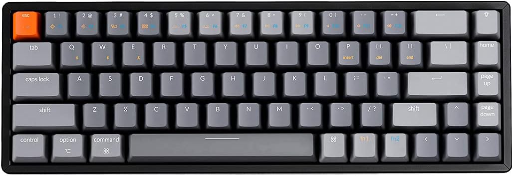 68-Key Wireless Bluetooth/USB Wired Mechanical Keyboard with RGB LED Backlit Aluminum Frame U847906