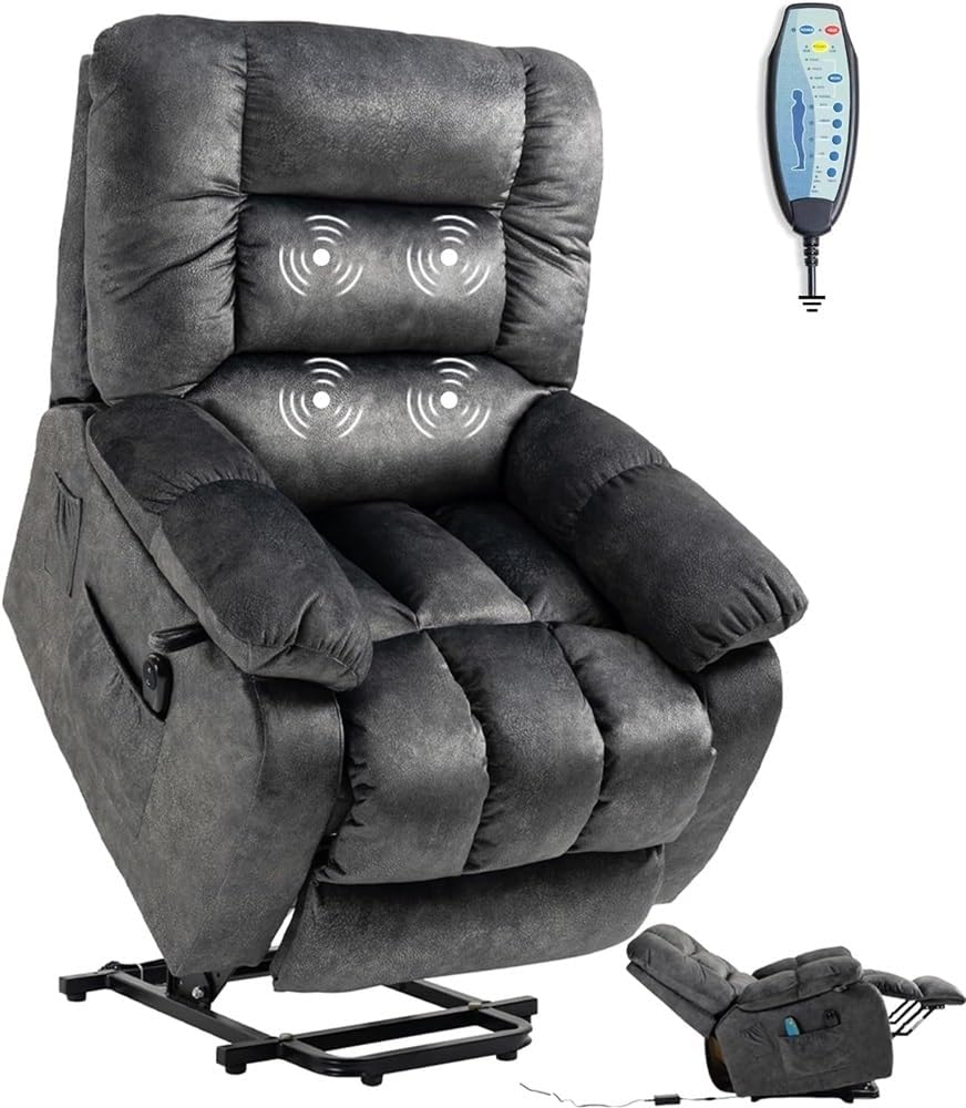 Oversized Dual Motor Lift Recliner with Heat and Massage K846979