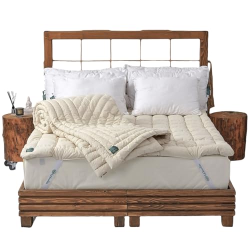 Organic Merino Wool Pillow Top Mattress Topper - 2", Queen X978438