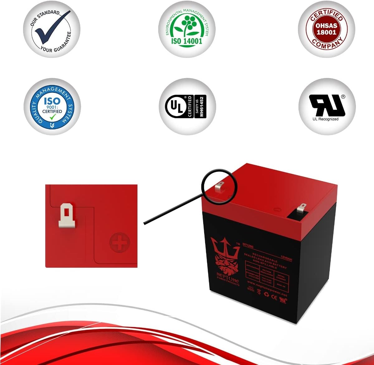 12V 5Ah Rechargeable SLA Sealed Lead Acid Battery M339
