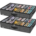 Black Linen-like Underbed Shoe Storage Organizer U8950