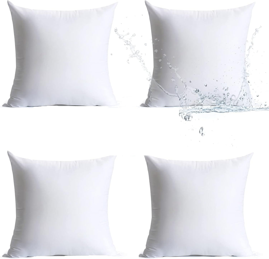 Pack of 4 Water Resistant Hypoallergenic Square Pillow Inserts U8048