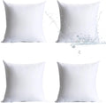Pack of 4 Water Resistant Hypoallergenic Square Pillow Inserts U8048