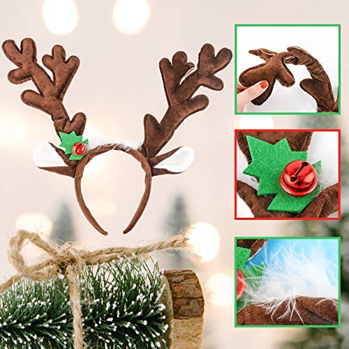 Reindeer Antlers Headband, 2PCS Deer Antlers with Bells H86482