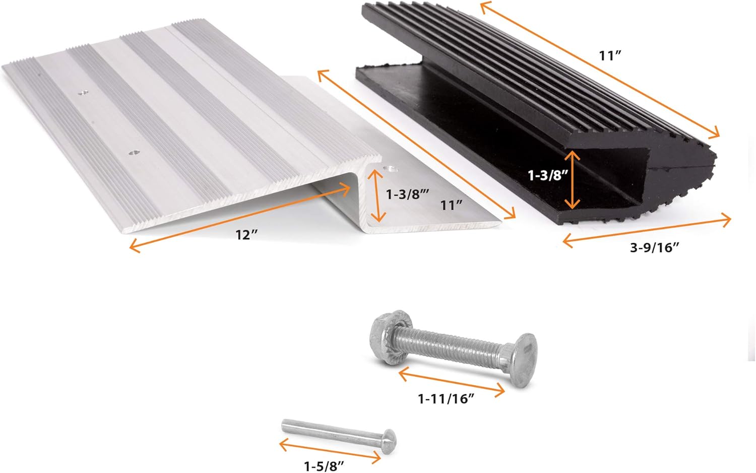 Truck and Trailer Loading Ramp Kit with Aluminum Brackets and Rubber Feet, Pack of 2 Q71952