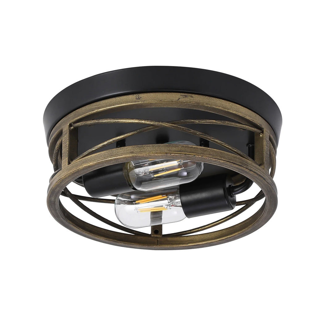 Bronze Round Metal Flush Mount Ceiling Light Fixture A60044