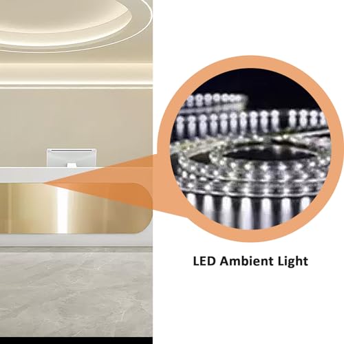 Reception Desk with LED Lights & Glass Top and Lockable Drawer (64IN) D2775