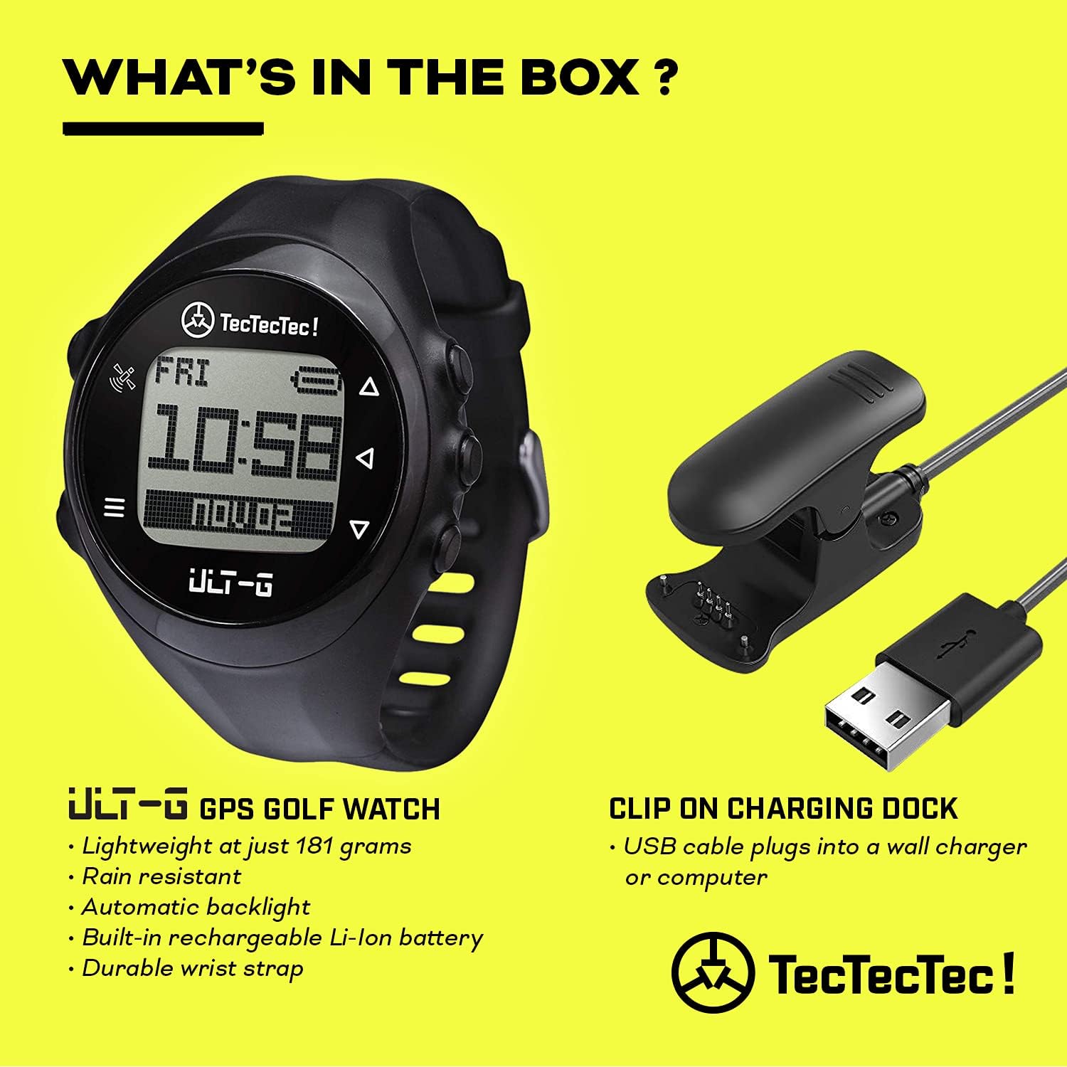 Black Golf GPS Watch J733