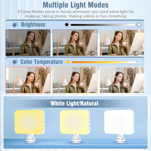 60 LED Portable Selfie Light with Clip & Tripod Adapter Rechargeable 2200mAh Z15368