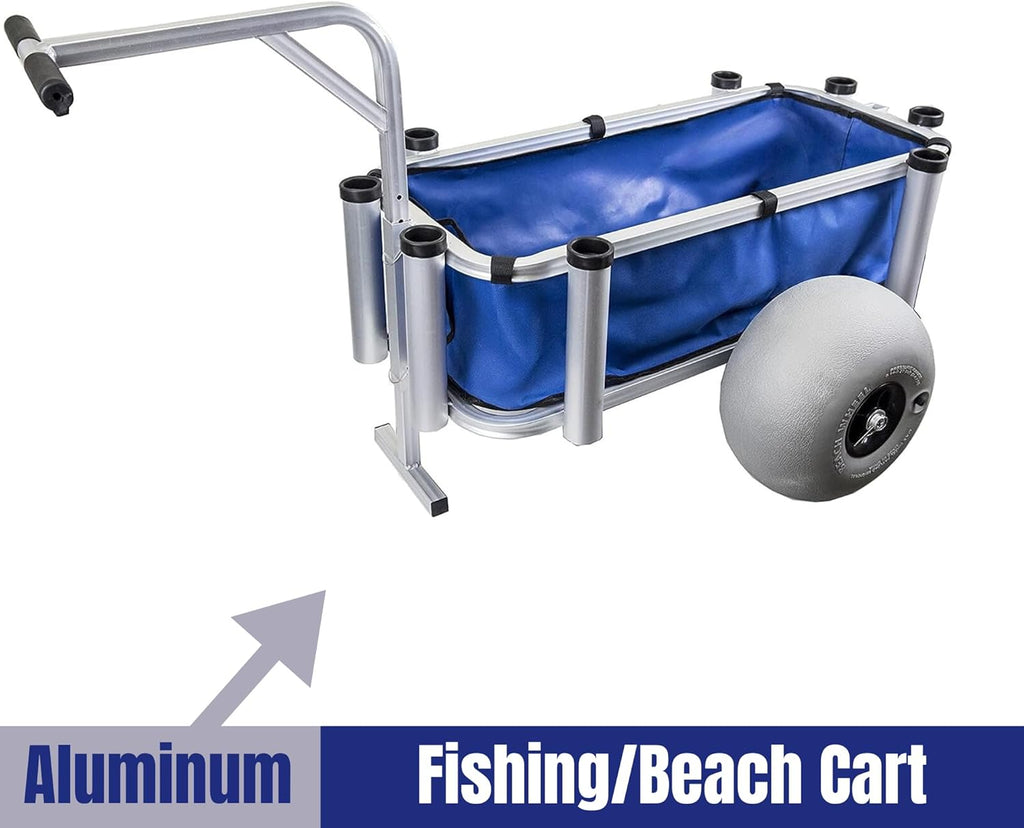 Heavy Duty Aluminum Fishing Cart with Large Wheels, 35" x 16" Basket E37777