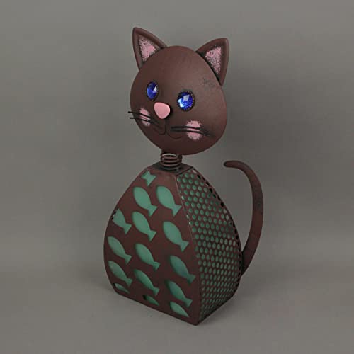 Metal LED Solar Garden Statue 15.5 Inches High L2149