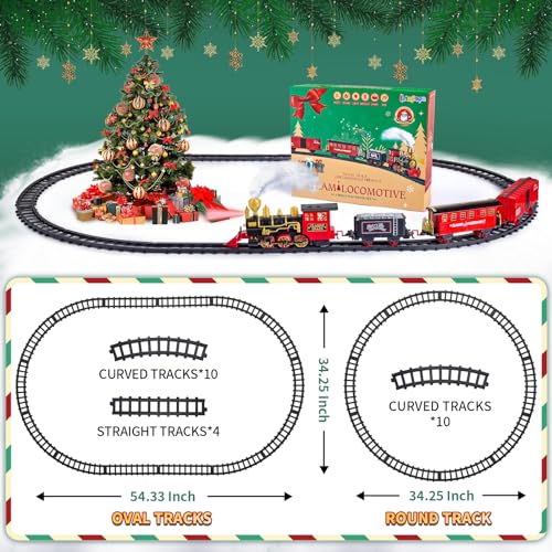 Electric Train Toy with Steam Locomotive, Tracks, Lights & Sound X5303