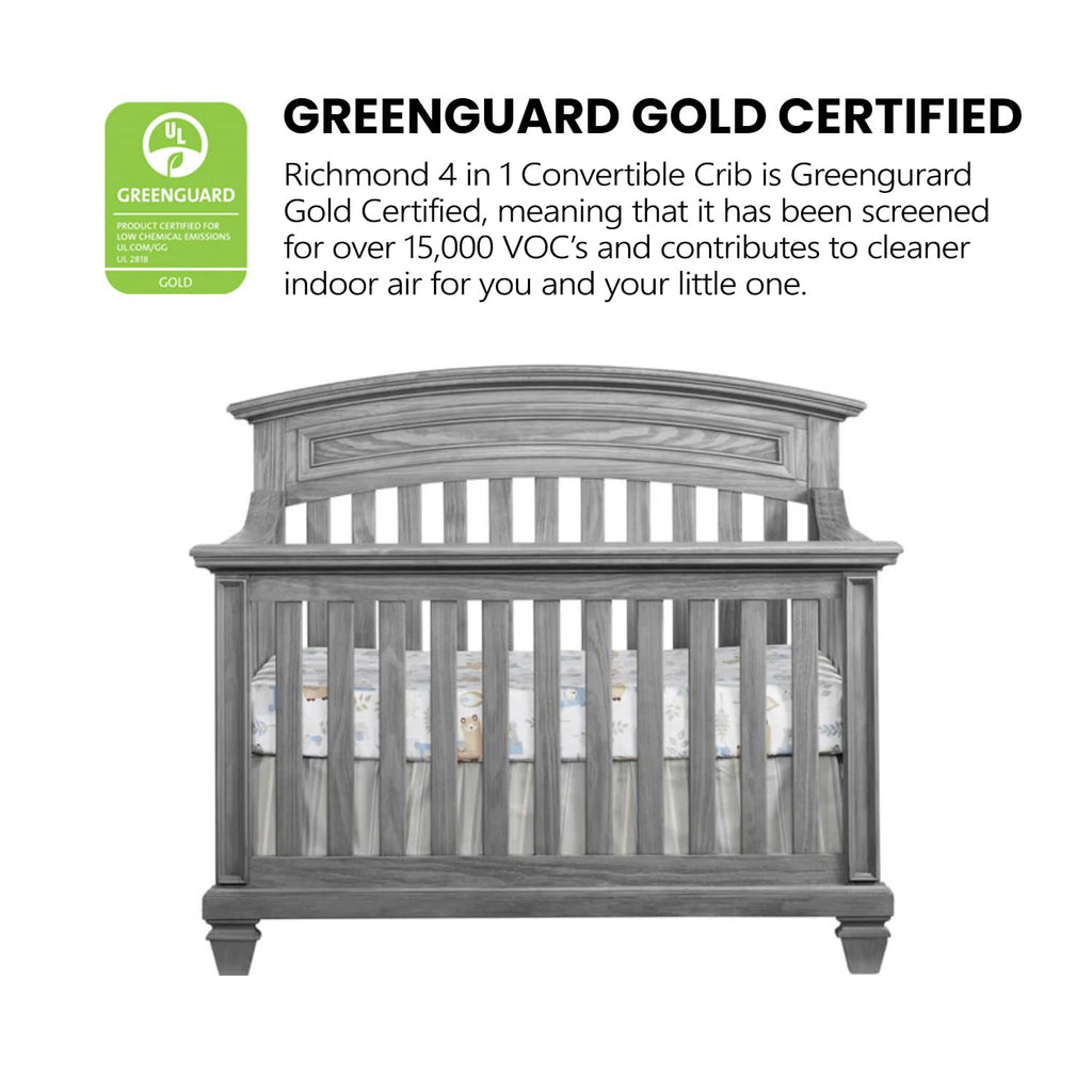 Brushed Gray 4 in 1 Convertible Crib O40510