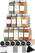4 oz Clear Empty Spice Jars with Labels and Shaker Lids S2623