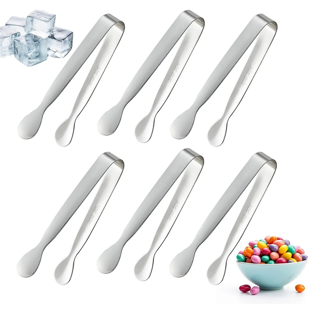 6PCS 4.25Inch Stainless Steel Small Tongs K485346