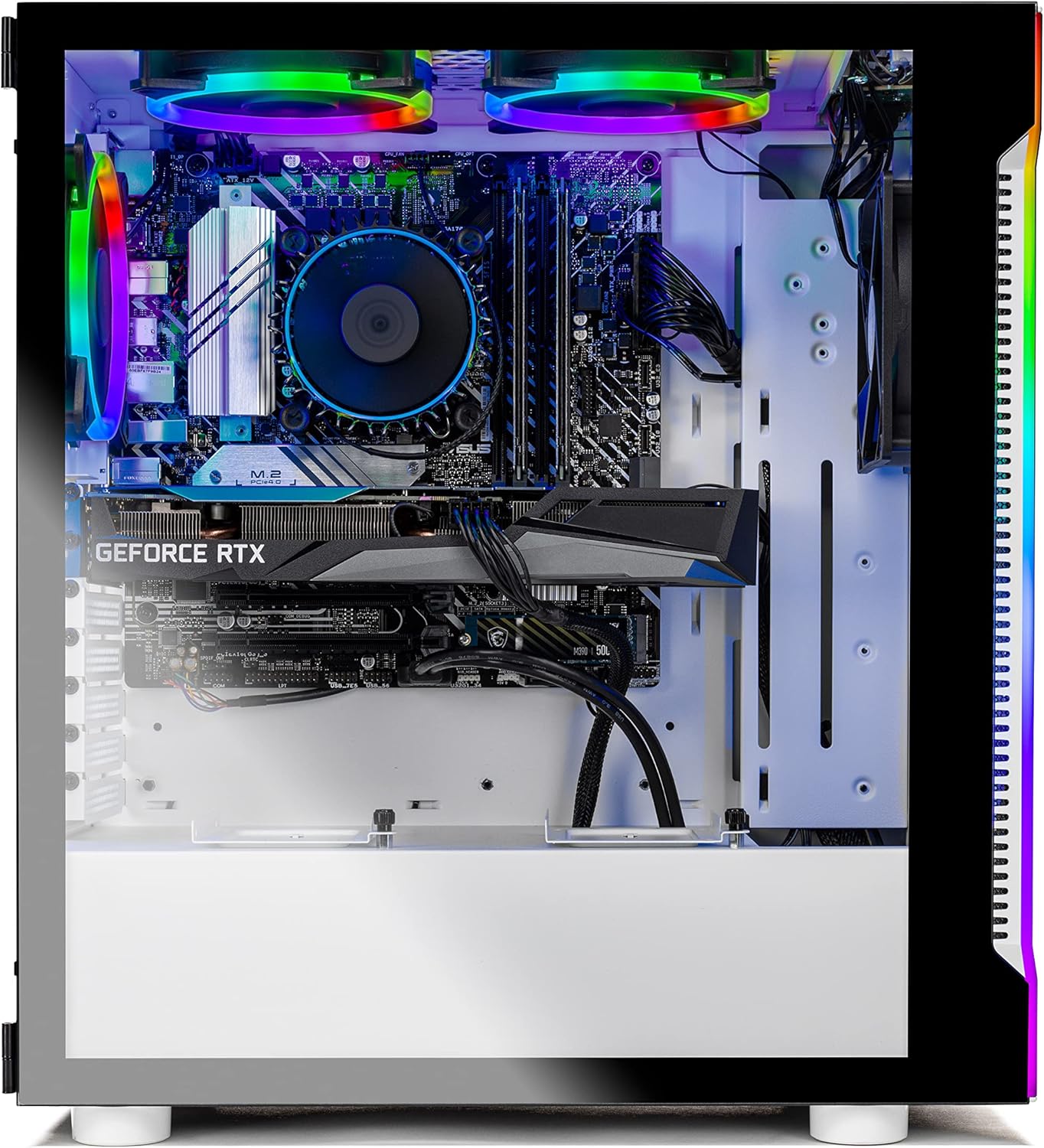 White Gaming PC Desktop with Intel Core i5 10400F, RTX 3060, 16GB DDR4 RAM, 1TB NVME SSD N5934
