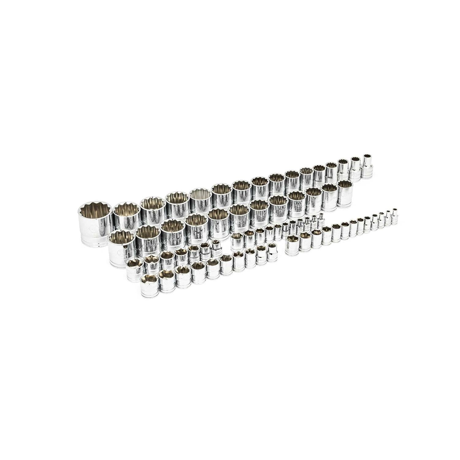 83 Pc. 1/4 3/8 1/2 90-Tooth SAE/Metric Mechanics Tool Set with EVA Foam Tray Y189