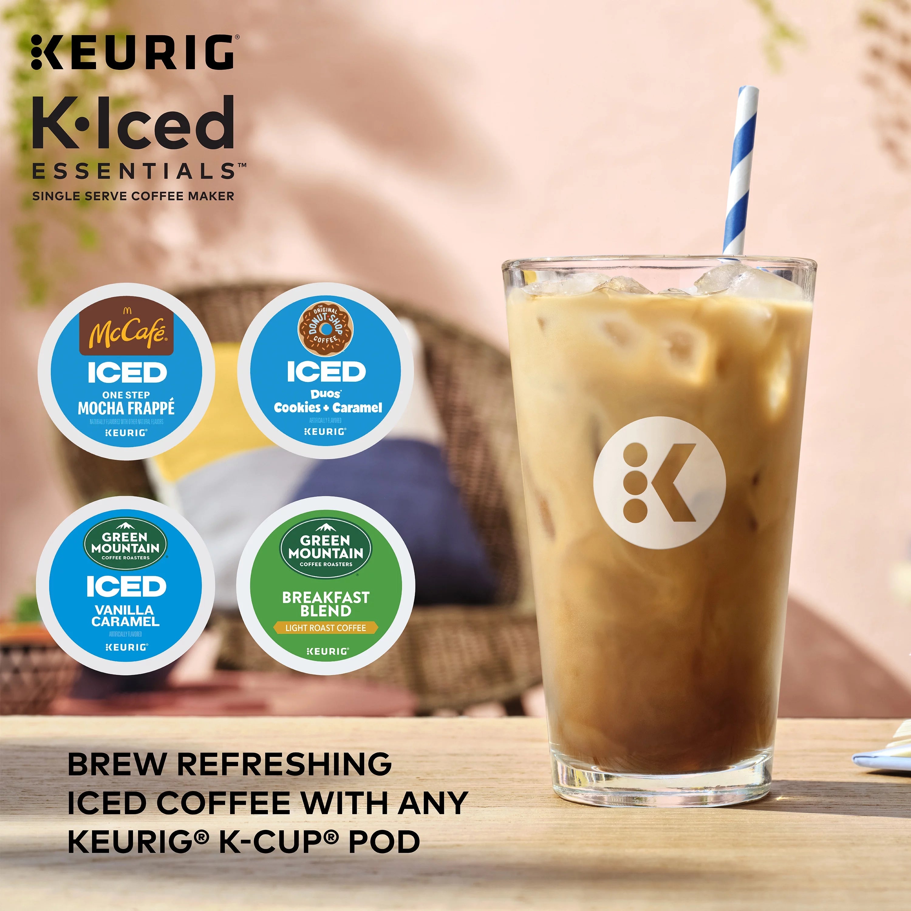 Gray Iced and Hot Single-Serve K-Cup Pod Coffee Maker O34546