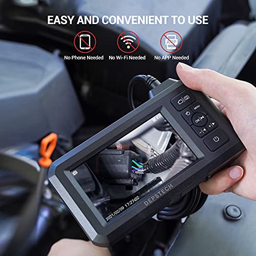5.5mm 1080P HD Digital Borescope Inspection Camera with 4.3 Inch LCD Screen and 16.5FT Semi-Rigid Cable H4589