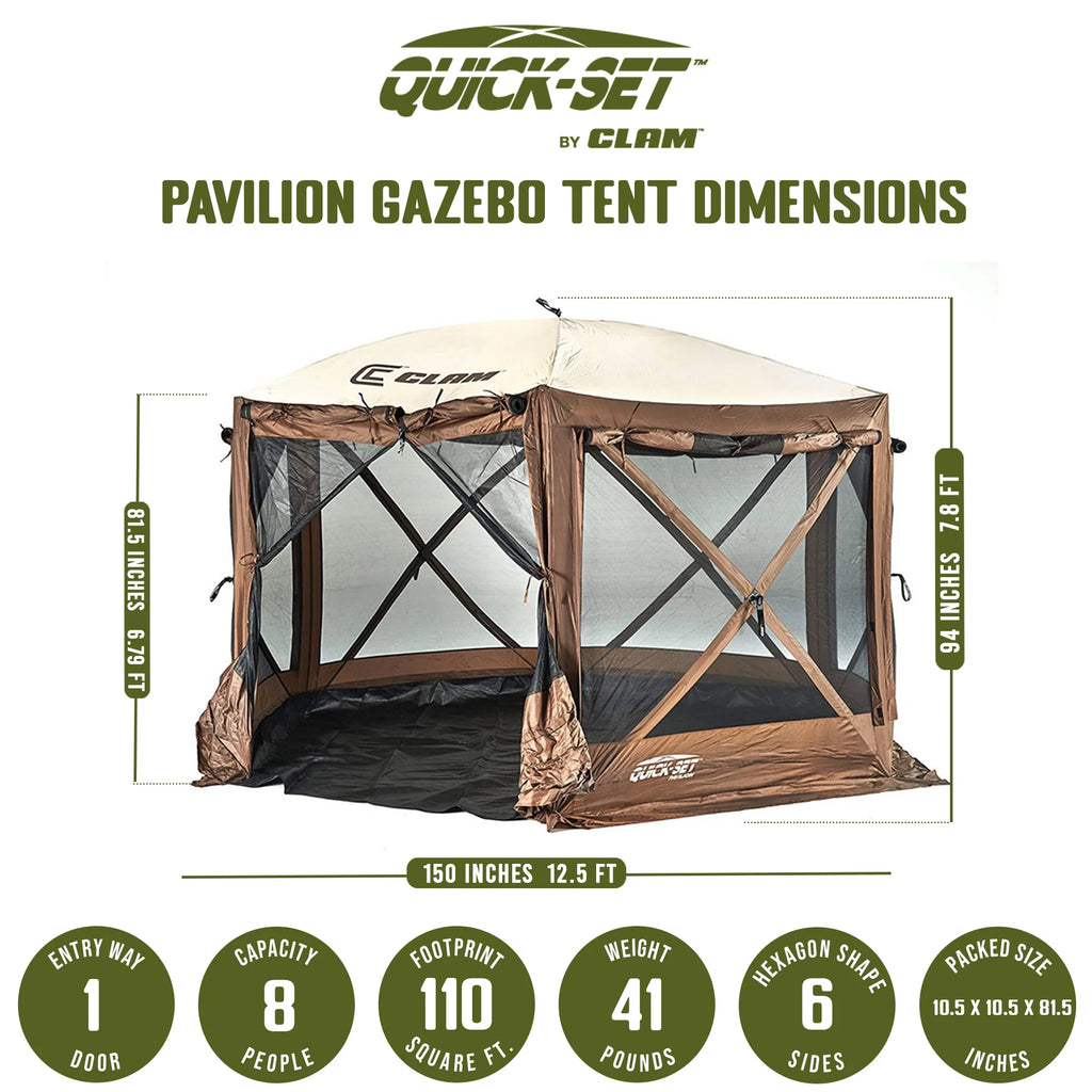 12.5' Portable Outdoor Gazebo Canopy Tent with Floor Tarp C276