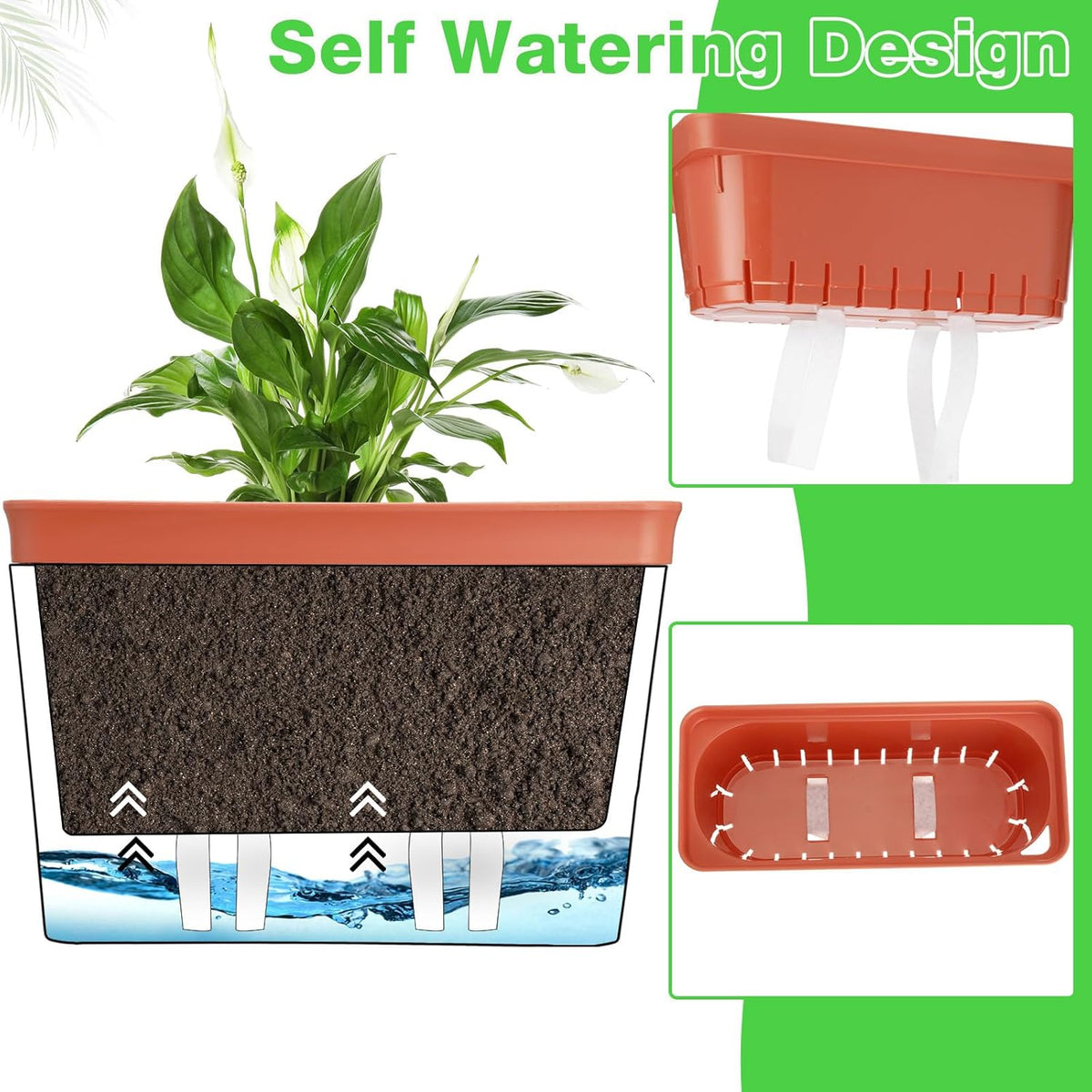 9 Set Self Watering Window Planter Box O318820