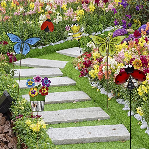 Blue Butterfly Metal Garden Stake D54068