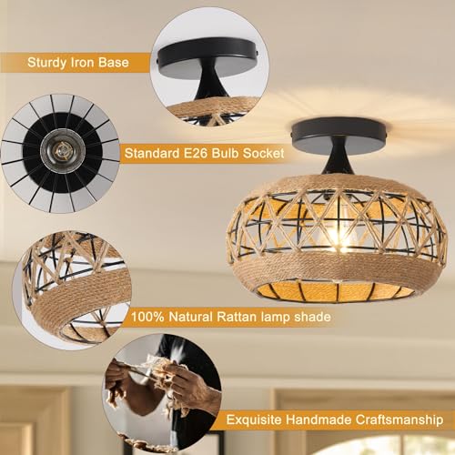 13" Flush Mount Natural Capiz Shell Ceiling Light 3 Light Mini Chandelier Gold Crystal W871341