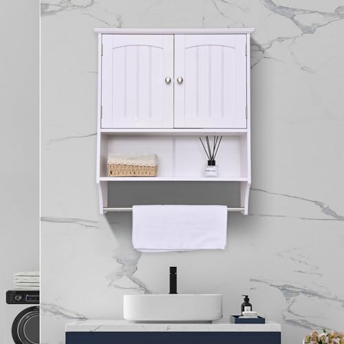 Bathroom Wall Cabinet with Towel Bar Storage Cabinet P52877