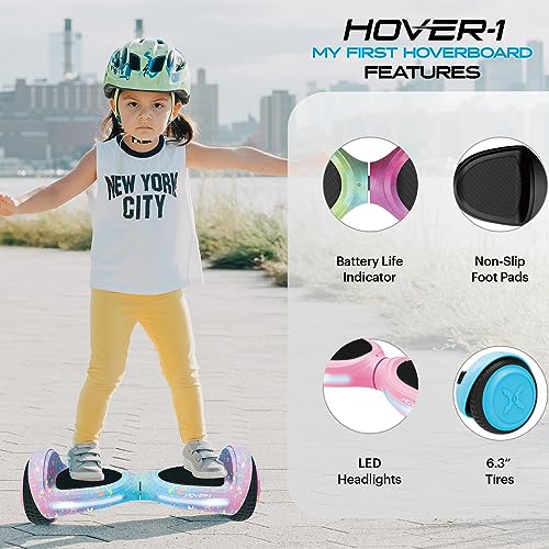 Electric Self-Balancing Hoverboard with 5 mph Max Speed, Dual 150W Motors, 6.3” Tires, 3 Miles Max Range, and LED Headlights I47220