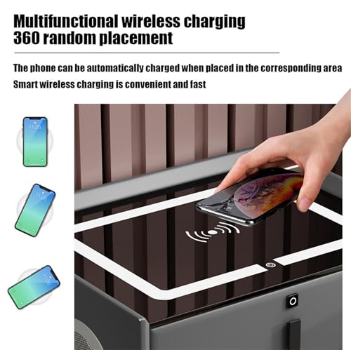 White 2 Drawer Nightstand with Wireless Charging Station D187125