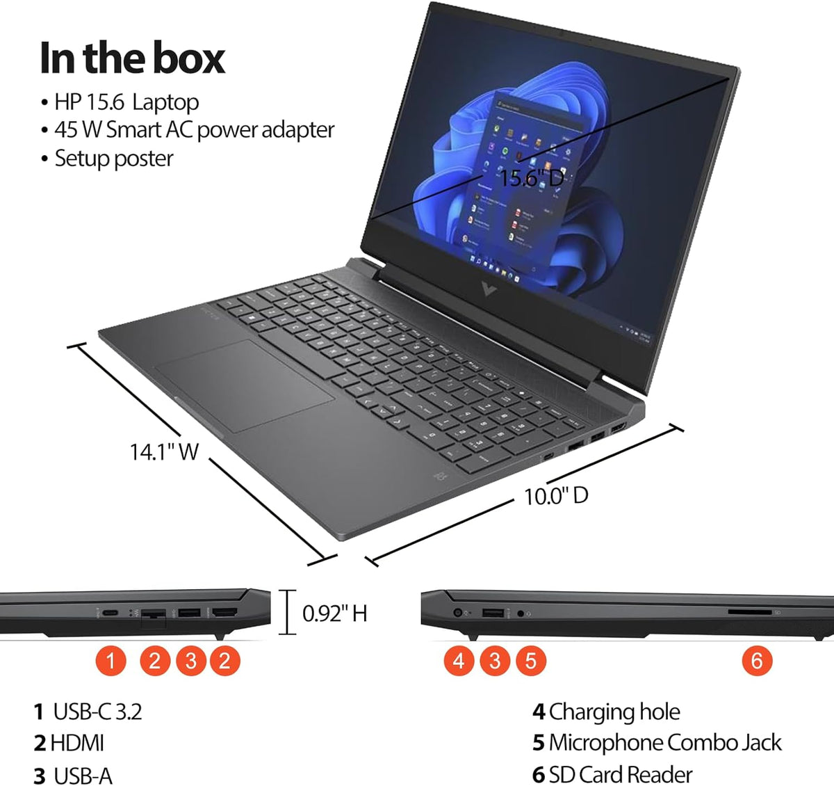 15.6" FHD 144Hz Gaming Laptop, AMD Ryzen 5 5600H, 16GB RAM, 512GB SSD, NVIDIA GeForce RTX 3050 Ti, Mica Silver M4995