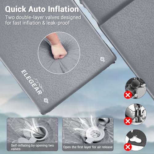 Self Inflating Sleeping Pad, 3.1'' Ultra-Thick Memory Foam Camping Pad with Pillow J808534