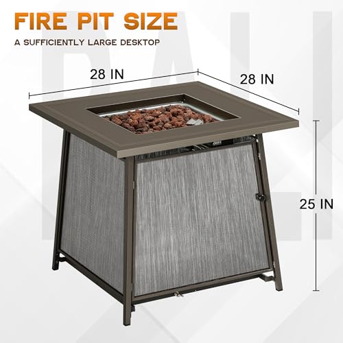 Black 28 inch Propane Fire Pit Table H16682