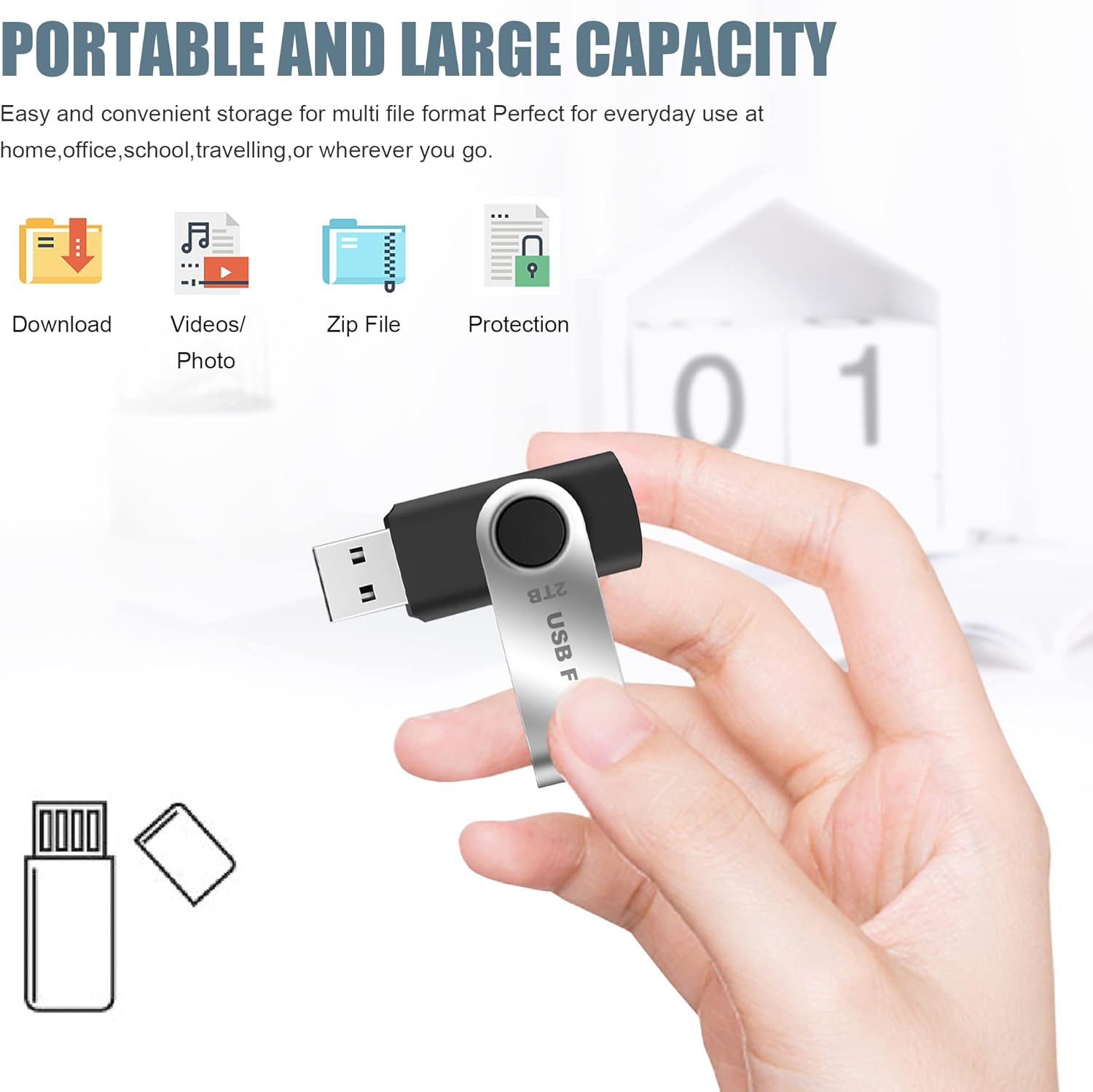 2TB USB Flash Drive Pack of 2 D7166