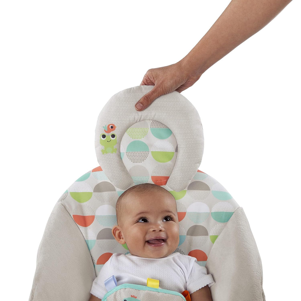 Baby Bouncer Infant Seat with Vibrations, Music, Removable Toy Bar J5007