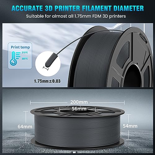 Black PLA 3D Printer Filament 1.75mm 1KG Y278