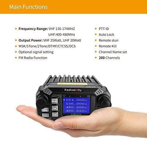 Dual Band VHF UHF 25W Mobile Radio with 4 Color Display X815892