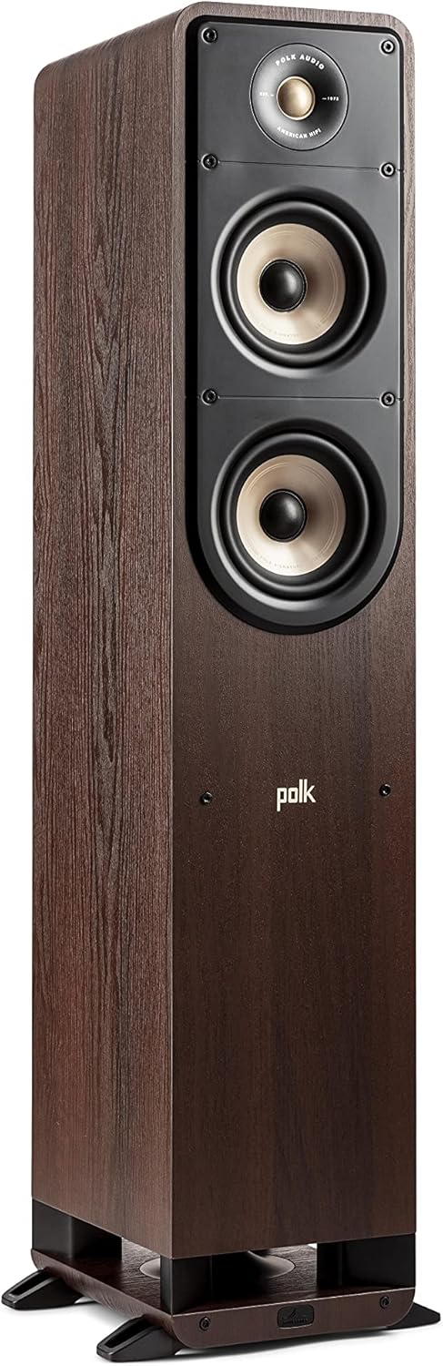 Walnut Tower Speaker with 1" Tweeter and 5.25" Woofers C11101