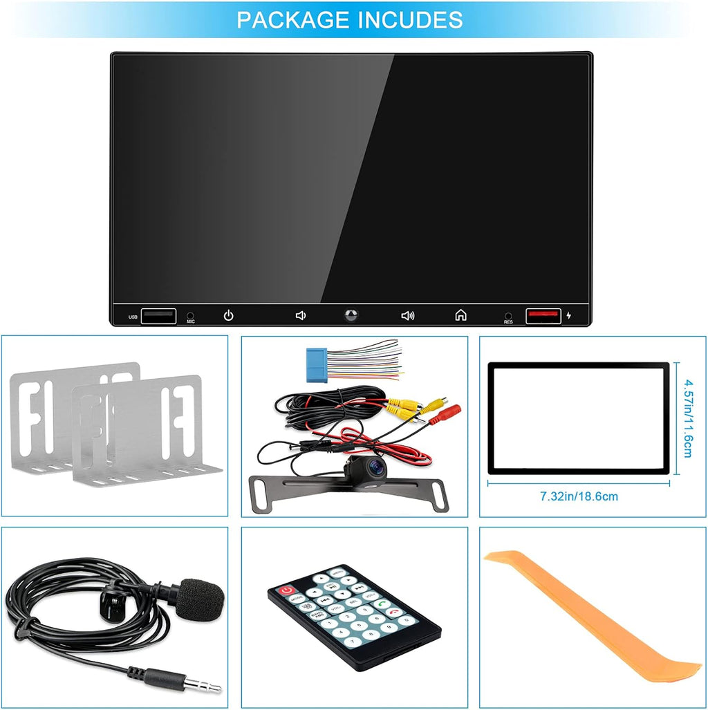 7 Inch Double Din Car Stereo with Touchscreen Bluetooth I30809