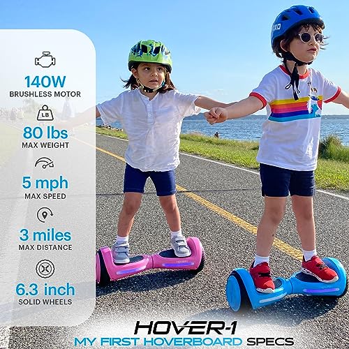 Electric Self-Balancing Hoverboard with 5 mph Max Speed, Dual 150W Motors, 6.3” Tires, 3 Miles Max Range, and LED Headlights I47220