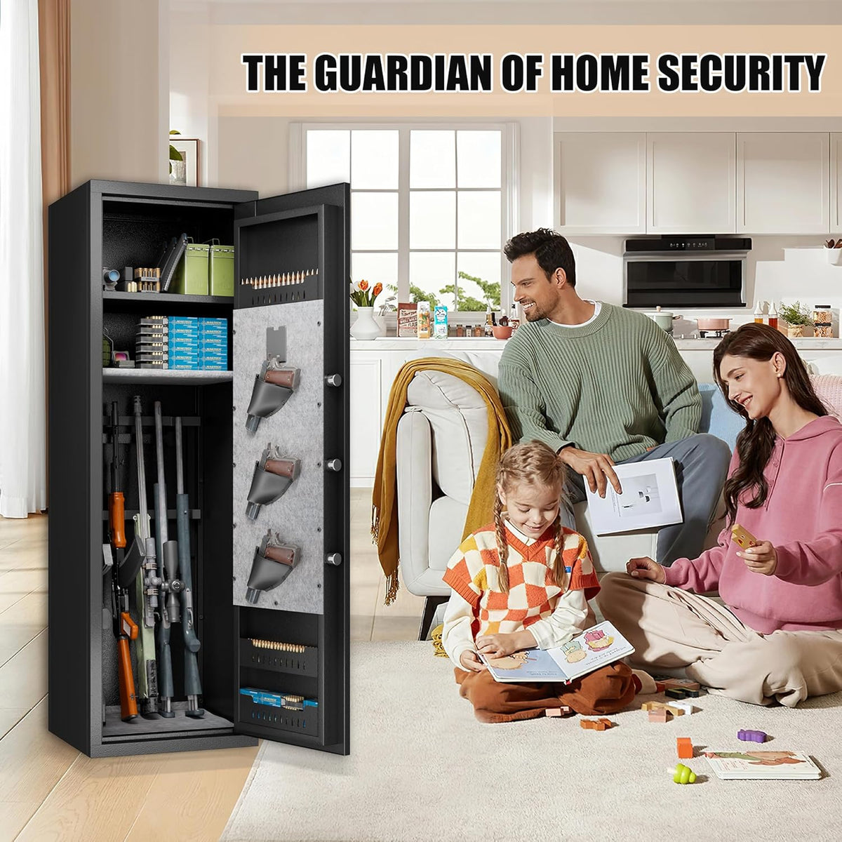 Black 5-Gun Safe Cabinet with LED Light X26755
