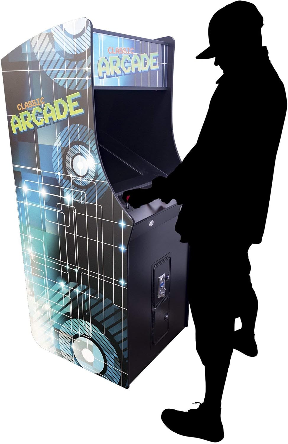Full-Size Arcade Machine with 60 Classic Games and 2 Stools B699751