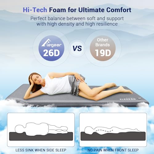 Self Inflating Sleeping Pad, 3.1'' Ultra-Thick Memory Foam Camping Pad with Pillow J808534