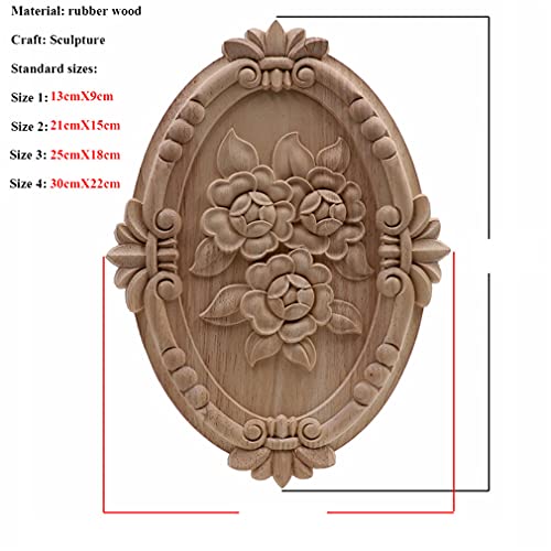 Natural Floral Wood Carved Wooden Figurines Corner Appliques Frame Wall Door Furniture Wood Carving Decorative 10cmX55cm F679