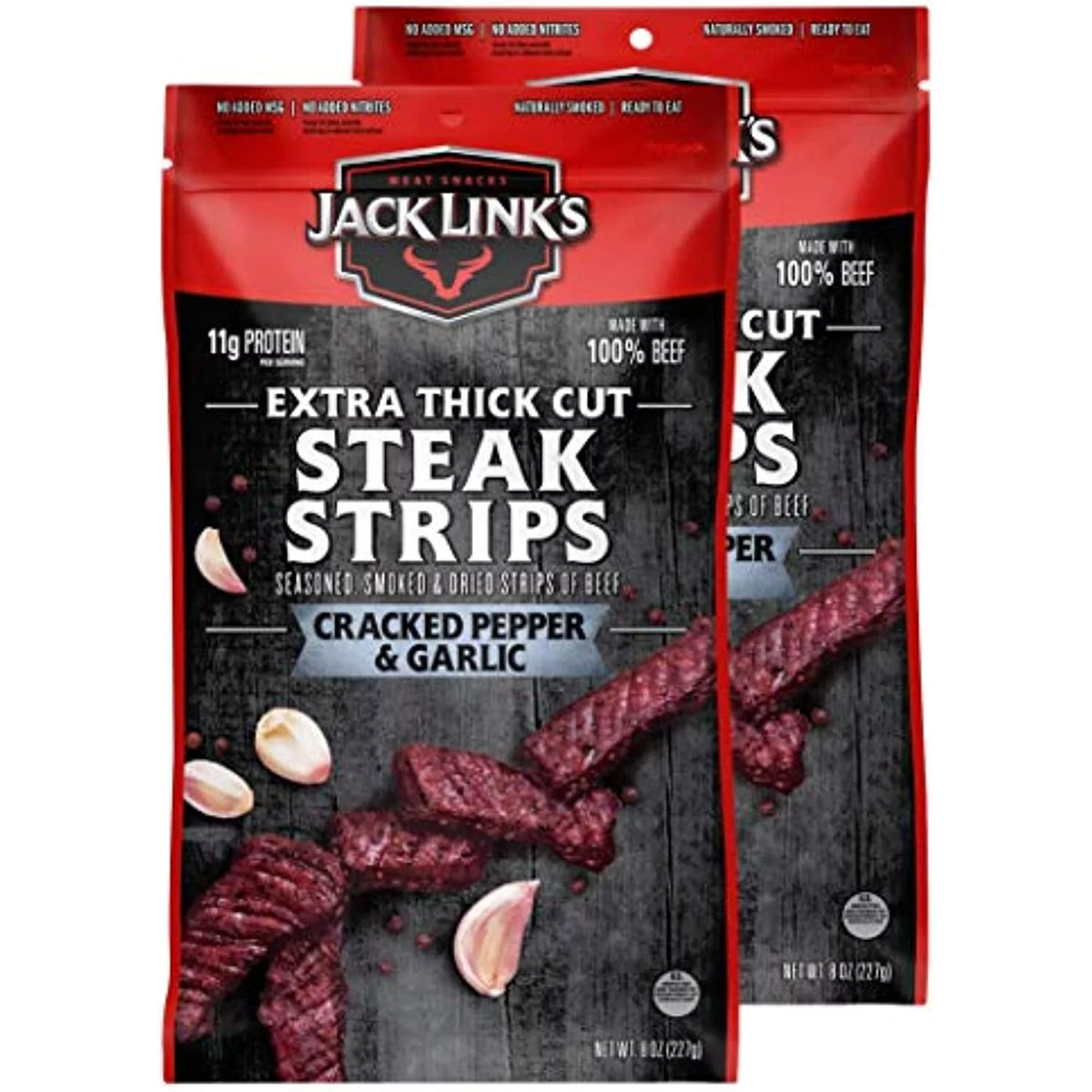 Beef Jerky Cracked Pepper & Garlic 8 Ounce Pack of 2 R67693