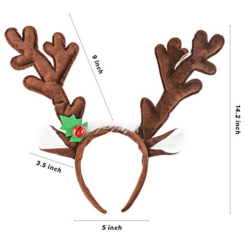 Reindeer Antlers Headband, 2PCS Deer Antlers with Bells H86482
