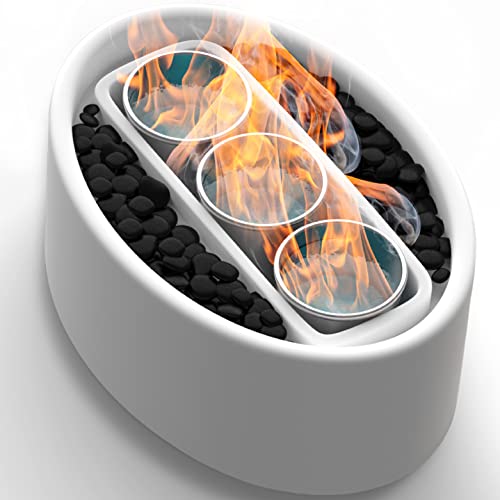 White 14.2 x 10.2 inch Tabletop Fire Pit Bowl V103